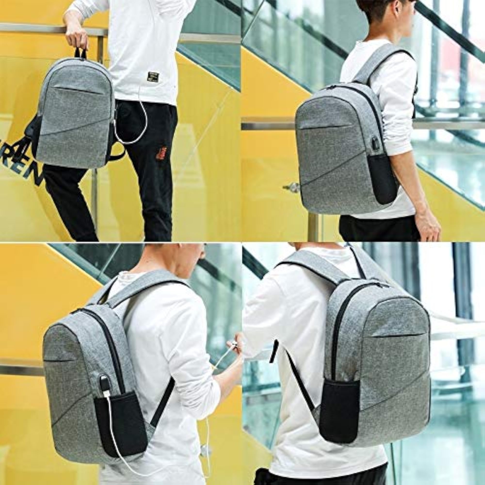Casual USB Charging Laptop Backpack, Hortel